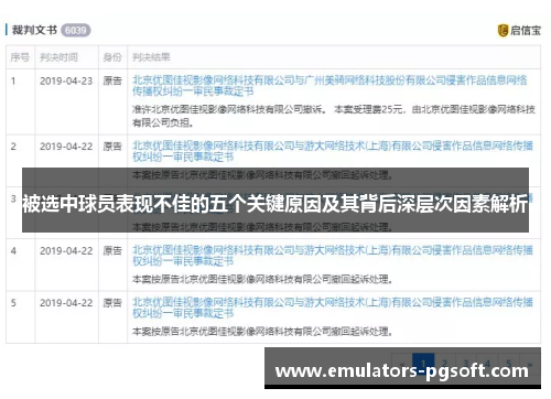 被选中球员表现不佳的五个关键原因及其背后深层次因素解析